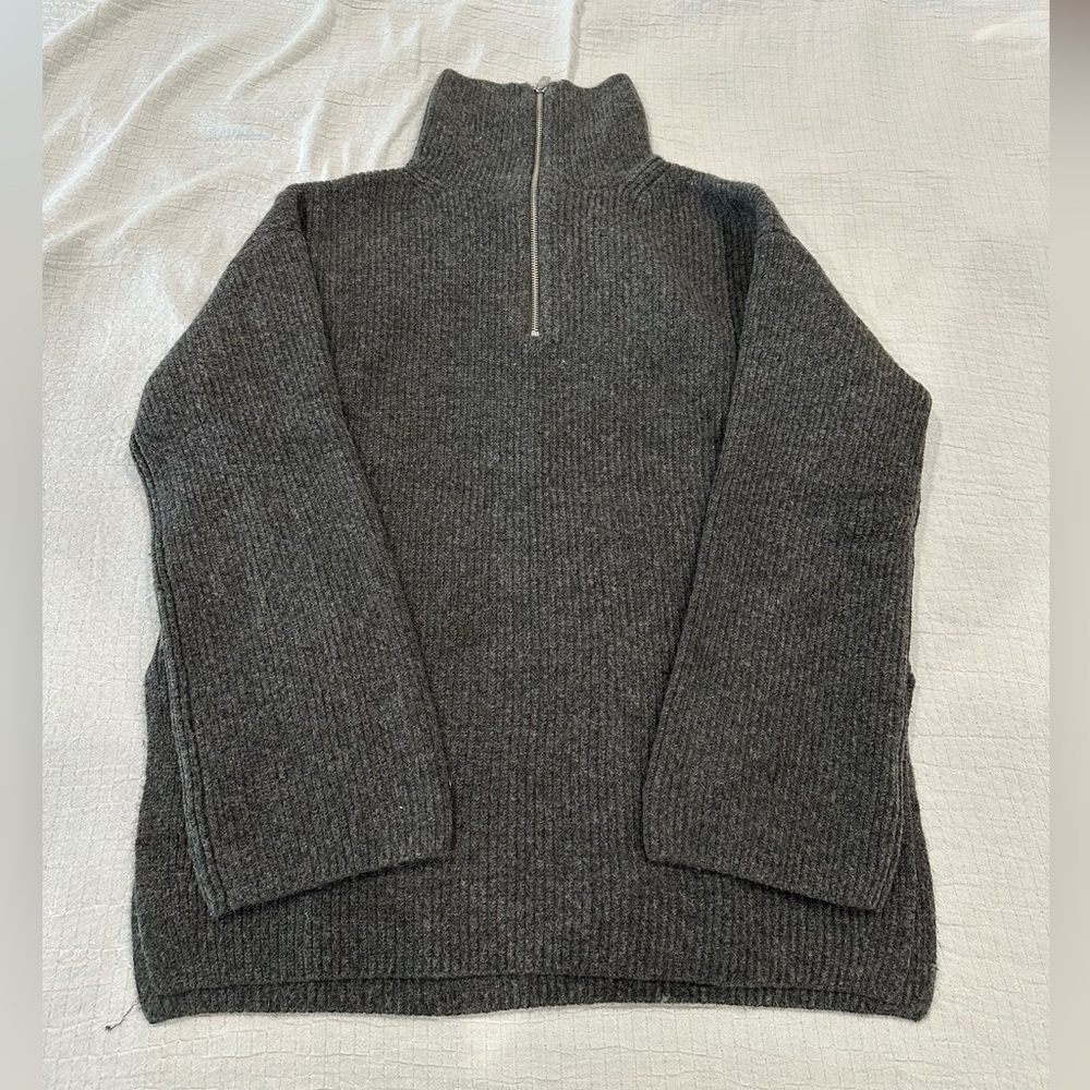 H&M Oversized Quarter Zip Turtleneck Sweater
